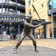 Hot sale bronze man playing baseball sculpture